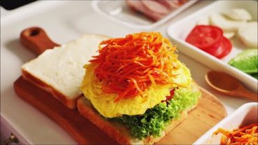 VIDEO: SUB)부드럽고 고소한 달걀 샌드위치와 아삭아삭 신선한 당근 라페 샌드위치｜ Soft egg sandwich and crunchy fresh carrot sandwich