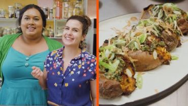 VIDEO: OTK What’s for Dinner? Twice baked feta potatoes with za’atar pesto | Ottolenghi Test Kitchen