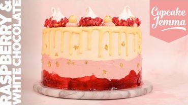 VIDEO: Raspberry White Chocolate Layer Cake Recipe | Cupcake Jemma Channel