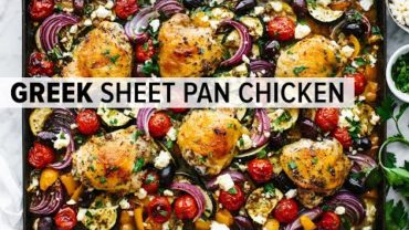 VIDEO: SHEET PAN CHICKEN DINNER | loaded with Greek & Mediterranean flavors!