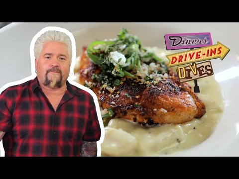 Video Guy Fieri Eats Spicy Chicken Gnocchi Diners Drive Ins And