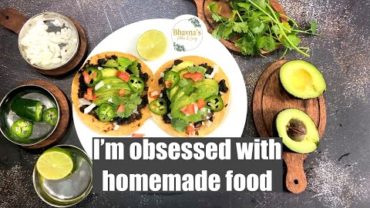 VIDEO: Homey Healthful Tasty Avocado Black Bean Tostadas to WOW your Family Video Recipe | Bhavna’s Kitchen