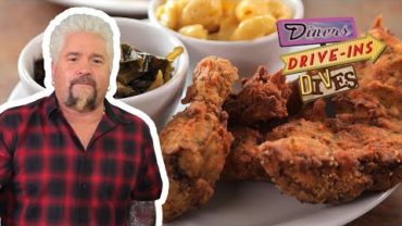 VIDEO: Guy Eats a Soul-Warming Fried Chicken Plate | Diners, Drive-Ins and Dives | Food Network