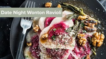 VIDEO: Date Night Wonton Ravioli with Beets and Goat Cheese