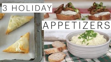 VIDEO: 3 Vegan Holiday Appetizers | Artichoke Dip | Vegan Spanakopita | Mushroom Crostini | The Edgy Veg