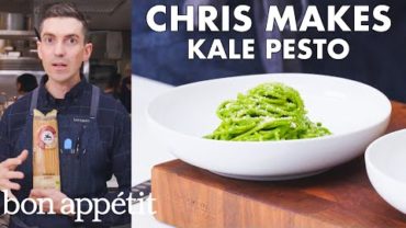 VIDEO: Chris Makes Kale Pesto Pasta | From the Test Kitchen | Bon Appétit
