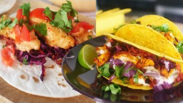VIDEO: 3 VEGAN TACOS | Buffalo Cauliflower Wing Tacos | Bang Bang Fish Tacos | The Edgy Veg