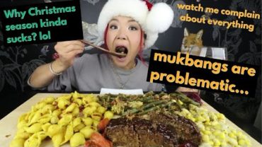 VIDEO: Vegan Christmas Dinner MUKBANG (Nut Roast, Mac & Cheese) / Munching Mondays Ep.104