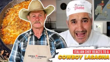 VIDEO: Italian Chef Reacts to a COWBOY LASAGNA