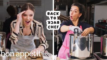 VIDEO: Hailee Steinfeld Tries to Keep Up with a Professional Chef | Back-to-Back Chef | Bon Appétit