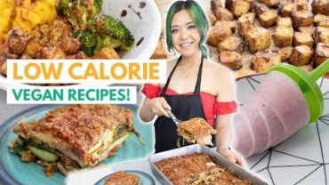 VIDEO: LOW CALORIE VEGAN RECIPES + MEAL PREP (Lasagna, Quinoa Bowl, Popsicles)