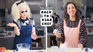 VIDEO: Trixie Mattel Tries to Keep Up with a Professional Chef | Back-to-Back Chef | Bon Appétit