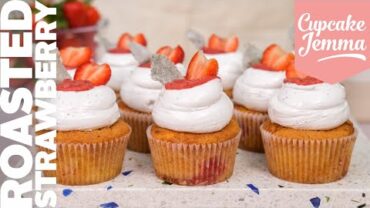 VIDEO: Roasted Strawberry & Mint Cupcakes | Cupcake Jemma Channel