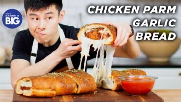 VIDEO: I Made A Giant Chicken Parm-Stuffed Garlic Bread • Tasty