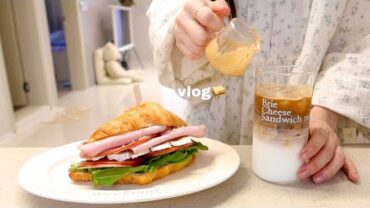 VIDEO: vlog | 티코스 즐기며 보낸 한 주 일상🍵, 크로와상과 카페라떼로 브런치, 연어스테이크 🐟 퇴근 후 오삼불고기와 계란말이