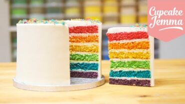 VIDEO: How to make the Best Ever Rainbow Cake | Cupcake Jemma