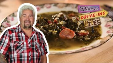 VIDEO: Guy Fieri Eats Portuguese Kale Soup | Diners, Drive-Ins and Dives | Food Network