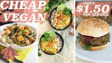 VIDEO: Amazing $1.50 MEALS | cheap vegan recipes