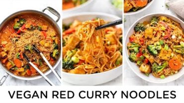 VIDEO: EASY VEGAN RED CURRY NOODLES ‣‣ 30 Minute Dinner Idea