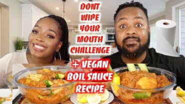 VIDEO: UPDATED VEGAN BOIL SAUCE  | DON’T  WIPE YOUR MOUTH CHALLENGE | MUKBANG