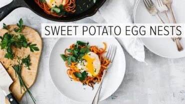 VIDEO: SPIRALIZED SWEET POTATO EGG NESTS | healthy breakfast recipe