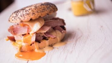 VIDEO: Mouth Watering Egg Bagel with Ham Hock & Truffle Hollandaise | John Quilter