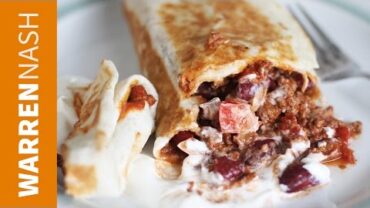 VIDEO: Burrito Recipe – With Ground Beef & Bean – Recipes by Warren Nash