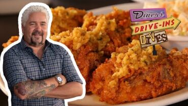 VIDEO: Guy Fieri Eats Garlic Fried Chicken | Diners, Drive-Ins and Dives | Food Network