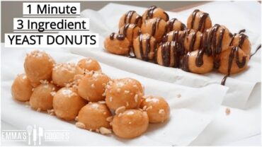 VIDEO: 1 Minute, 3 Ingredient GLAZED DONUTS! Homemade Yeast Donuts Recipe ( Loukoumades )