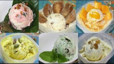 VIDEO: 7 Indian Ice Cream Recipes – Flavors: Pan, Chikoo, Mango, Badam Anjir, Pudina, & Kesar Pista
