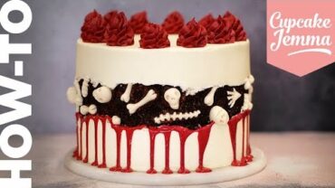 VIDEO: THE SPOOKIEST Halloween Graveyard FAULT-LINE CAKE! | Cupcake Jemma
