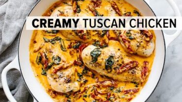 VIDEO: This CREAMY TUSCAN CHICKEN is a wow-worthy dinner recipe with Mediterranean flair!