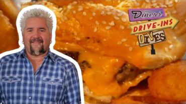 VIDEO: Guy Fieri Eats a Cheddar Burger in Chicago (THROWBACK) | Diners, Drive-Ins and Dives | Food Network