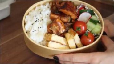 VIDEO: lunch-box preparing ｜照烧平菇三文鱼/蛋厚烧/糖醋黄瓜和樱桃萝卜 / Teriyaki Salmon with muchroom, Cucumber & Radish Salad