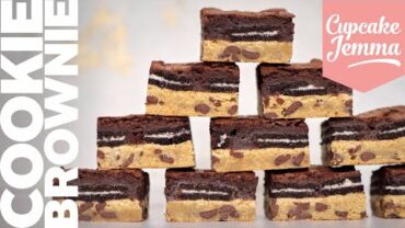 VIDEO: Gooey Cookie Dough & Oreo Layered Brownie | Bake at Home | Cupcake Jemma Channel