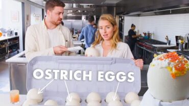 VIDEO: Pro Chef Learns How to Cook Ostrich Eggs | Bon Appétit