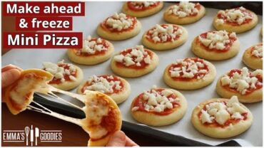 VIDEO: PIZZA BITES! Make Ahead & Freeze PIZZA recipe! Mini Pizzas / Snack Pizzas