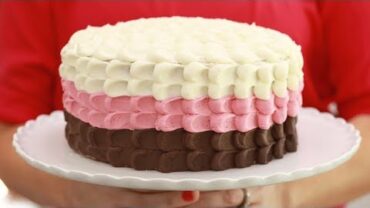 VIDEO: 3-Layer Neapolitan Cake (Chocolate, Vanilla & Strawberry): Bigger Bolder Baking’s 4th Birthday!!!