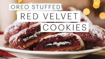 VIDEO: Oreo Stuffed Red Velvet Cookie Recipe CHRISTMAS | Edgy Veg