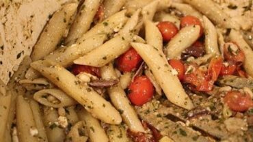 VIDEO: Penne with Pesto & Grape Tomatoes Dimitras Dishes episode 5