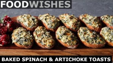 VIDEO: Baked Spinach & Artichoke Toasts – Food Wishes