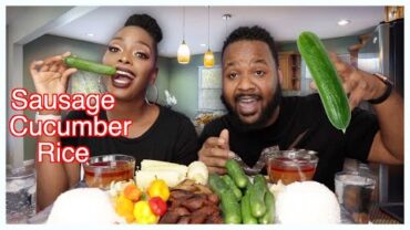 VIDEO: TIPS ON BECOMING A PLANT BASED EATER |  CUCUMBER SAUSAGE + RICE MUKBANG | EATING SHOW