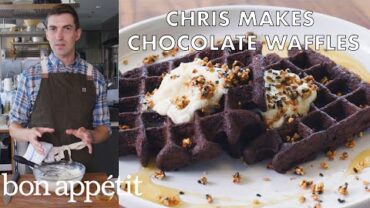 VIDEO: Chris Makes Chocolate Waffles | From the Test Kitchen | Bon Appétit