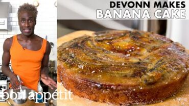 VIDEO: DeVonn Makes Torched Banana Cake | From the Home Kitchen | Bon Appétit