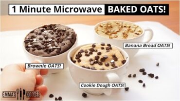 VIDEO: 1 Minute Microwave BAKED OATS ! Easy Breakfast on the go!