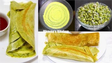 VIDEO: Sprouted Mung or Fangavela Ugadela Mag Moong Bean Dosa Video Recipe | Bhavna’s Kitchen