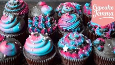 VIDEO: How to make Piped Buttercream GALAXY Cupcakes | Cupcake Jemma