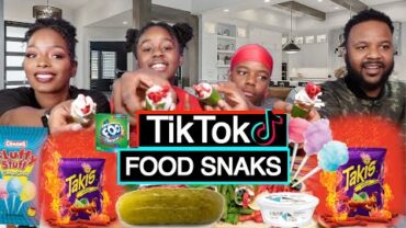 VIDEO: TRYING VIRAL TIK TOK FOOD/SNACKS | PICKLES JALAPEÑOS CREAM CHEESE TAKIS ETC