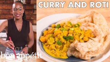 VIDEO: Chrissy Makes Curried Chickpea Roti | From the Home Kitchen | Bon Appétit
