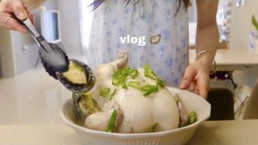 VIDEO: vlog | 자취생의 여름 집밥 🍉 전복삼계탕, 매운카레라면, 오리불고기, 미팅 끝나고 호텔에서 혼자 우당탕하며 보낸 일상